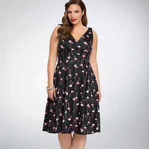 Retro Chic Flamingo Swing Dress